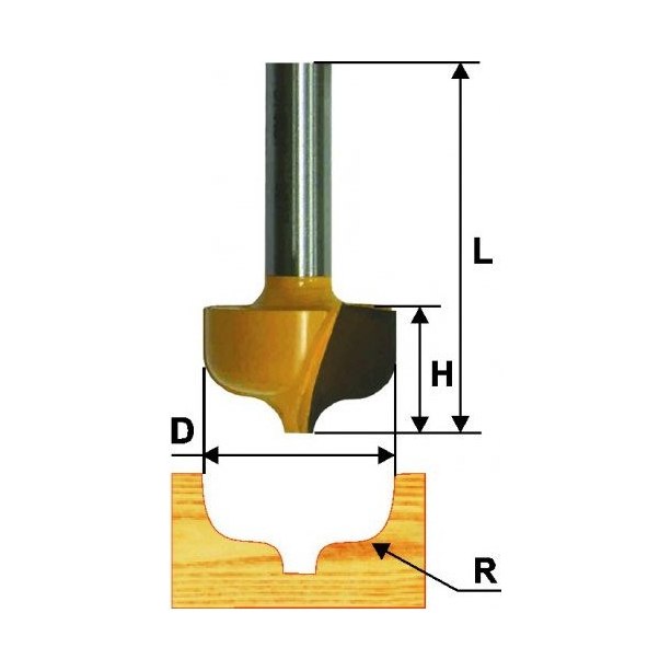 Фреза фасонная ЭНКОР пазовая R4,8