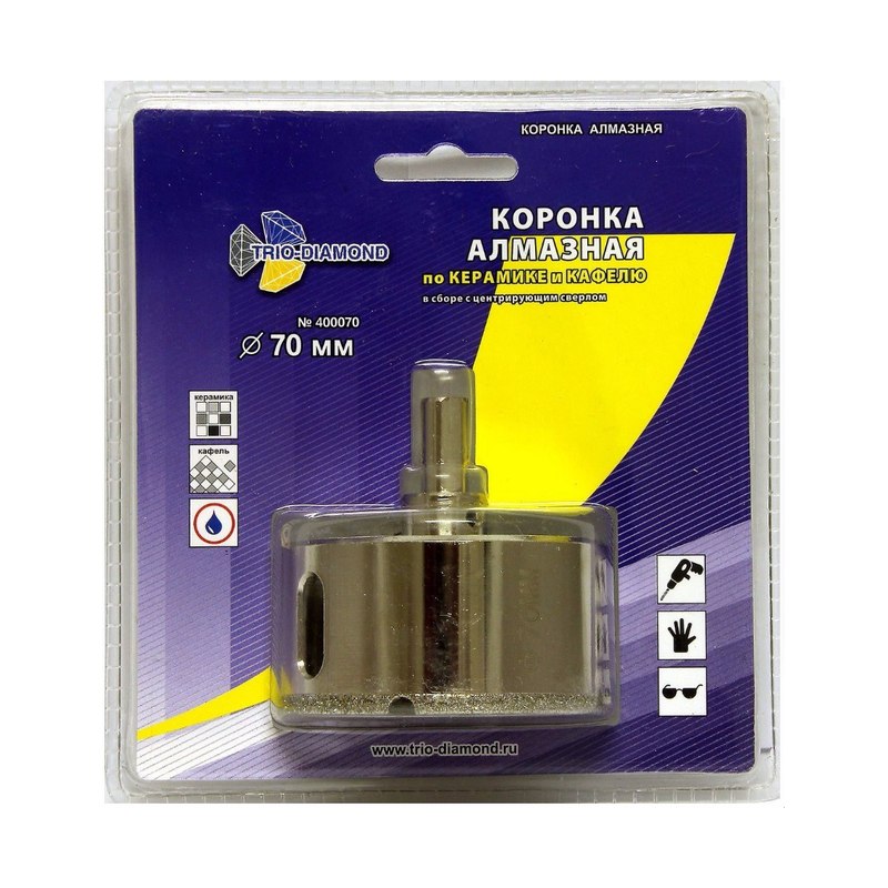 Коронка алмазная TRIO-DIAMOND 70×30 мм