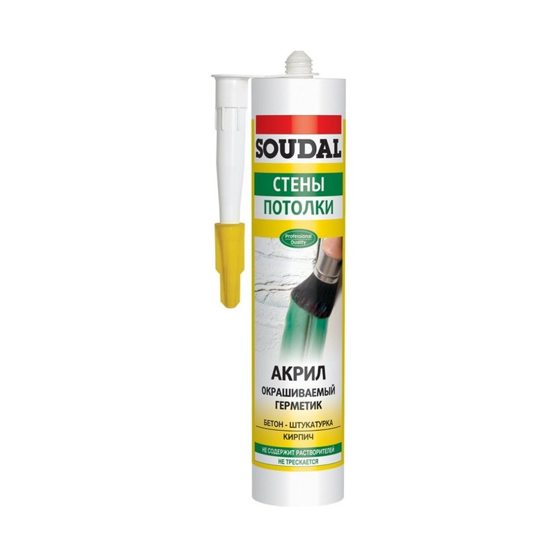 Герметик акриловый SOUDAL окрашиваемый белый
