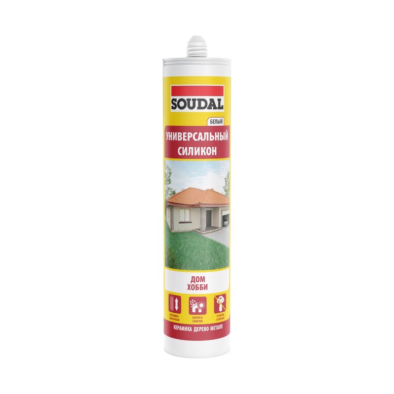 Герметик силиконовый универсальный SOUDAL белый (280мл)