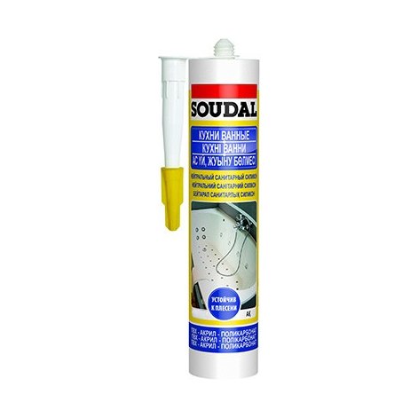 Герметик силиконовый санитарный SOUDAL прозрачный