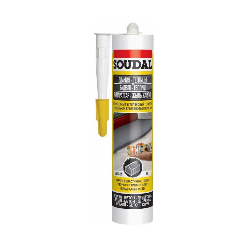 Герметик строительный БУТИРУБ SOUDAL белый