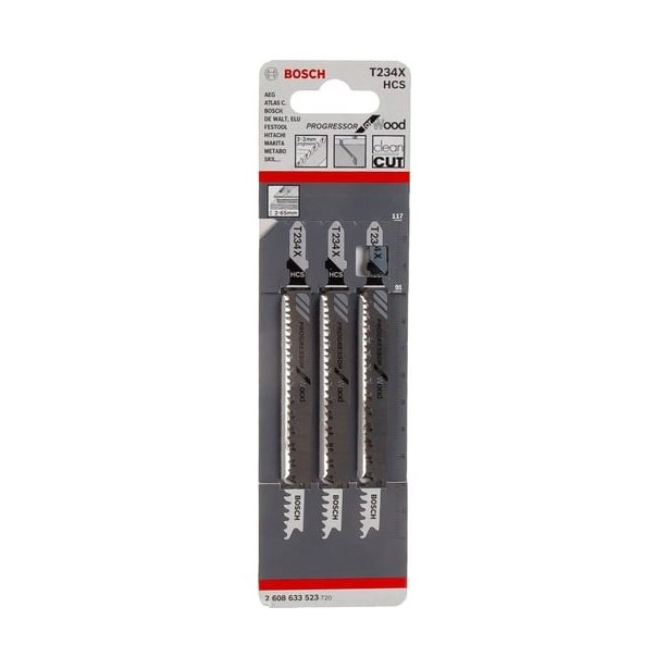 Пилки для электролобзика BOSCH T234X HCS (3шт)