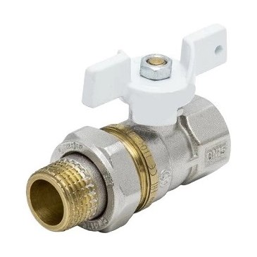 Кран шаровый муфта-штуцер 20×20 бабочка