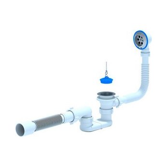 Сифон для ванны с гофрой 1 1/2"×40мм 40/40/50