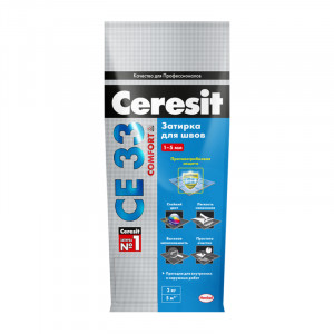Затирка CE33 Ceresit серебристо-серая 2–5мм