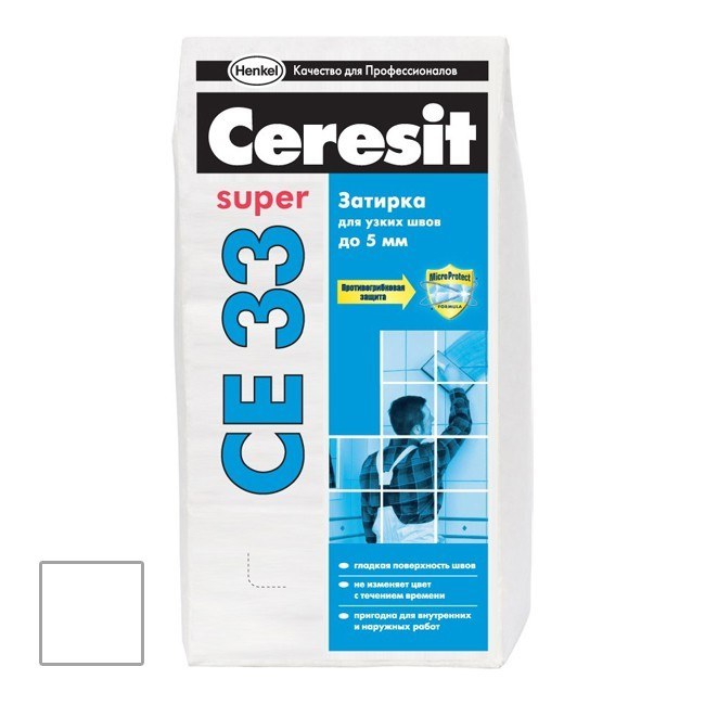 Затирка CE33 S CERESIT белая 2-5мм