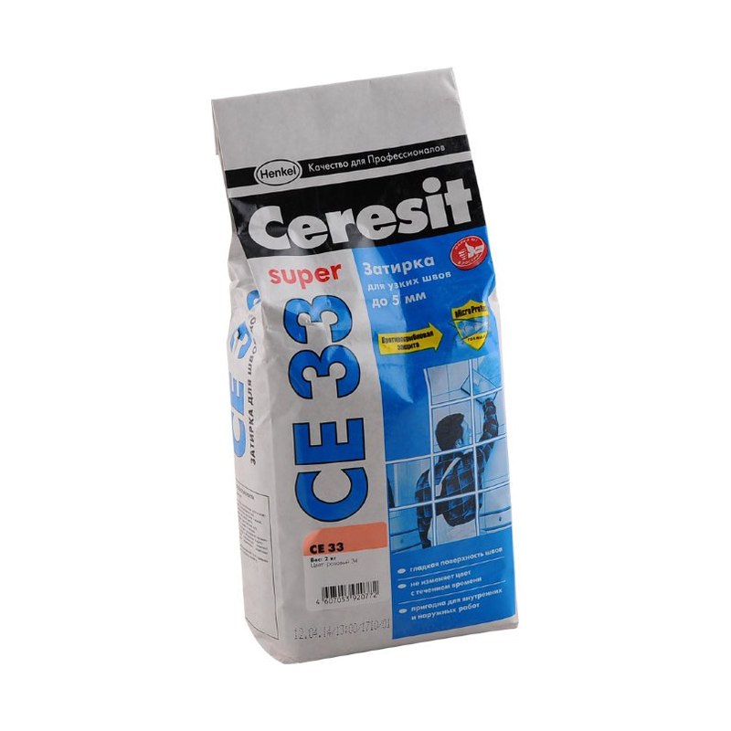 Затирка CE33 S CERESIT розовая 2-5мм (2кг)