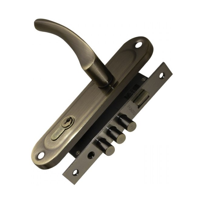 Замок цилиндровый с ручкой CRONA LOCKSET15 SN матовый никель