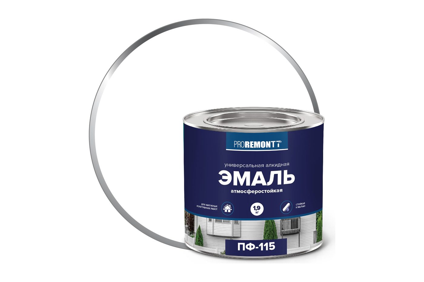 Эмаль ПФ-115 ПРОРЕМОНТ белая глянцевая (1,9кг)