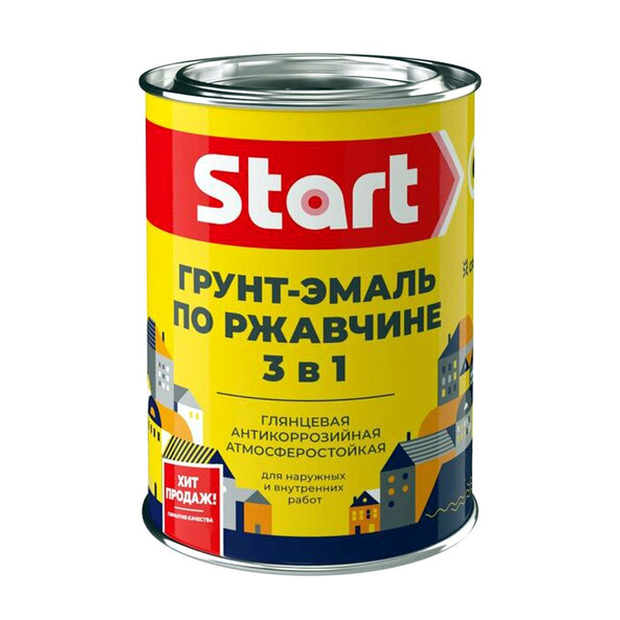 Грунт-эмаль по ржавчине 3в1 СТАРТ черная (0,8кг)