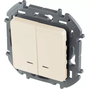 Выключатель двухклавишный Legrand INSPIRIA слоновая кость
