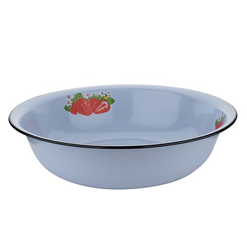 Таз эмалированный круглый с декором (12л)