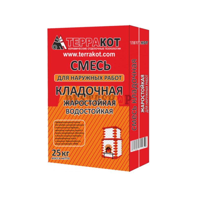 Смесь кладочная жаростойкая ТЕРРАКОТ (25кг)