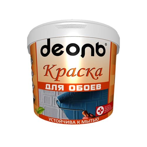 Краска акриловая ДЕОЛЬ для обоев белая (9л)