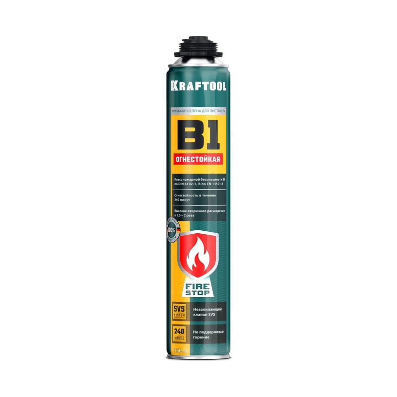 Пена монтажная FIRE STOP B1 KRAFTOOL огнестойкая (750мл)