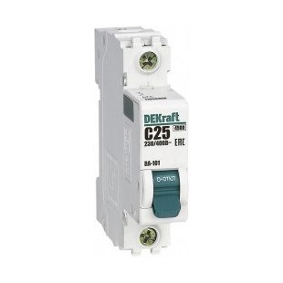 Выключатель автоматический 1П 25А C 4,5кА DEKRAFT