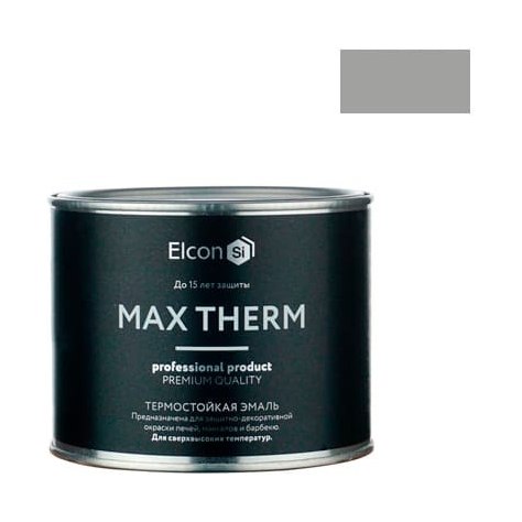 Эмаль термостойкая Elcon серебристая