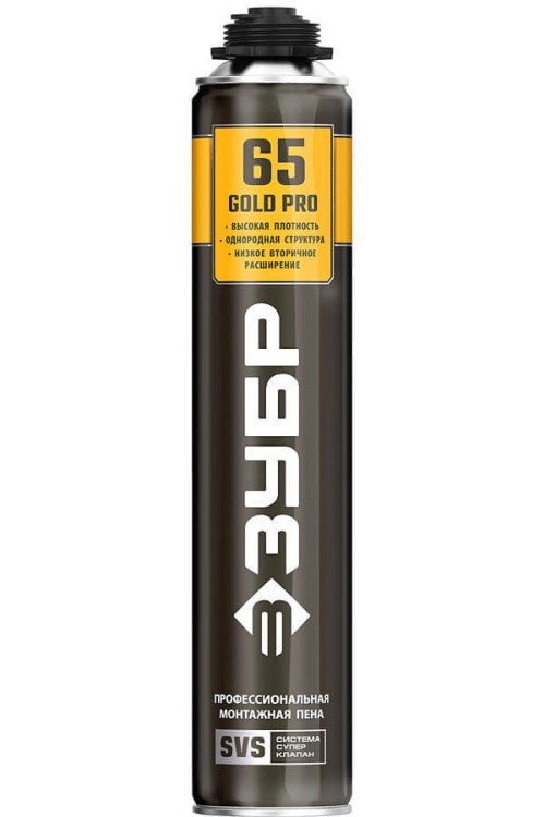 Пена монтажная GOLD Pro 65 Зубр всесезонная (850мл)