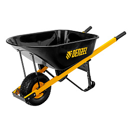 Тачка строительная,усиленная,объем 140л,230кг,колесо 15*6,00-6/DENZEL