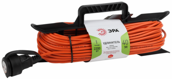 Удлинитель силовой ЭРА UFx-1-2x1.0-40m-IP44 на рамке без заземляющих контактов 1 гнездо 40 м провод ПВС 2х1