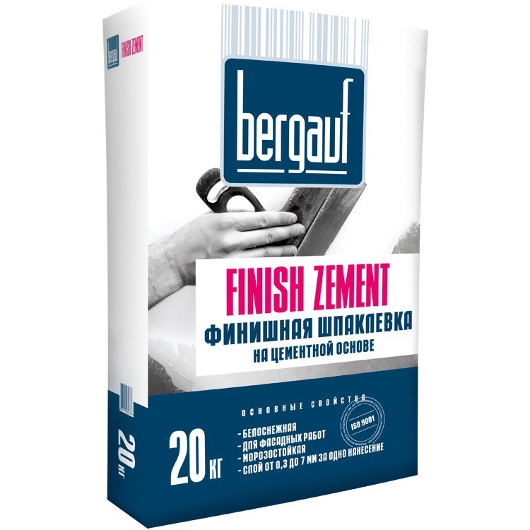 Шпаклевка цементная Bergauf Finish Zement белая 20кг