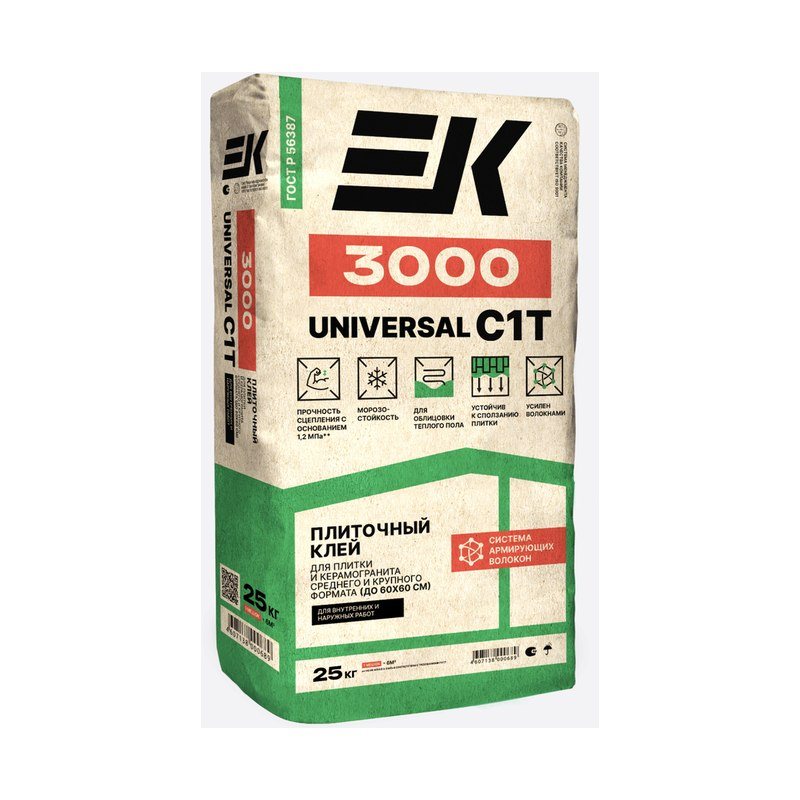 Клей ЕК 3000 для внутренних наружных работ 25кг