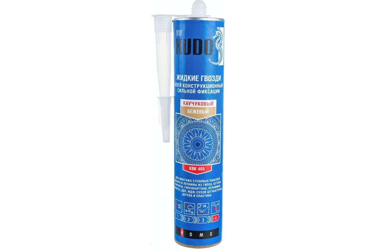 Клей универсальный конструкционный сильной фиксации на каучуковой основе KUDO КВК-405 бежевый 300мл