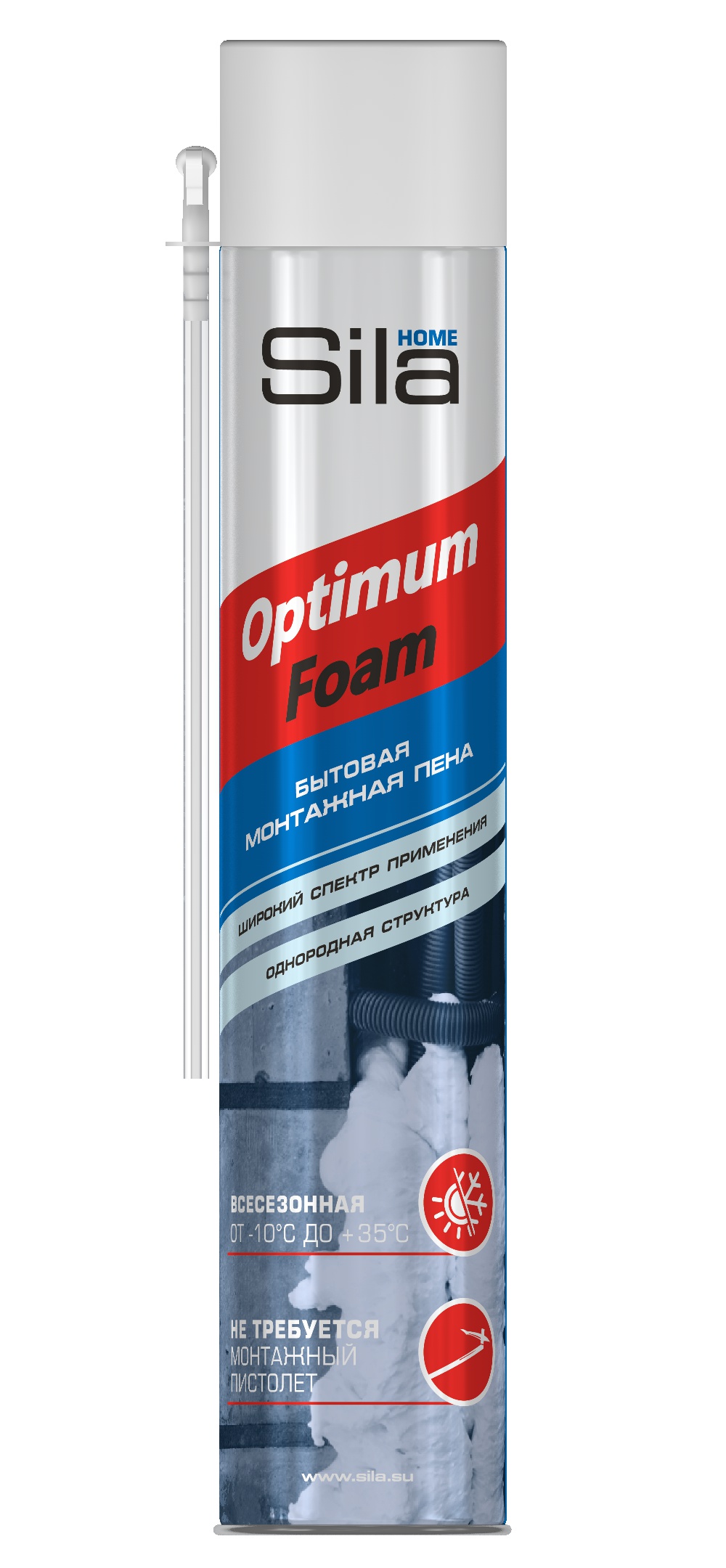 Пена монтажная всесезонная SILA HOME OPTIMUM 750мл