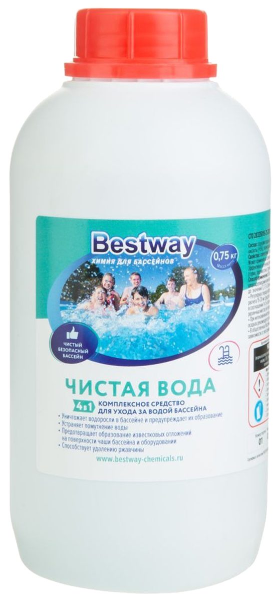 Средство для бассейнов комплексный уход за водой Bestway "Чистая вода 4 в 1" 0,75кг