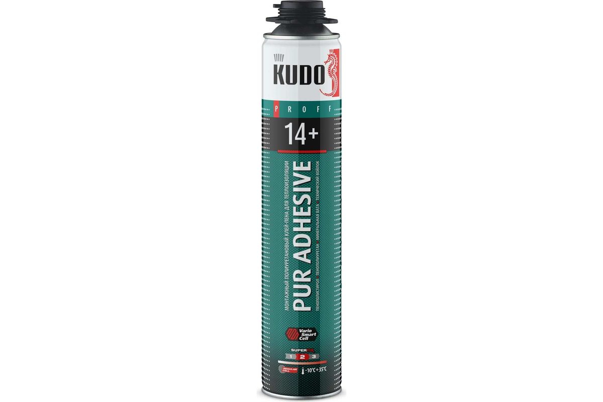 Клей-пена для монтажных работ KUDO PROFF 1000мл всесезонная