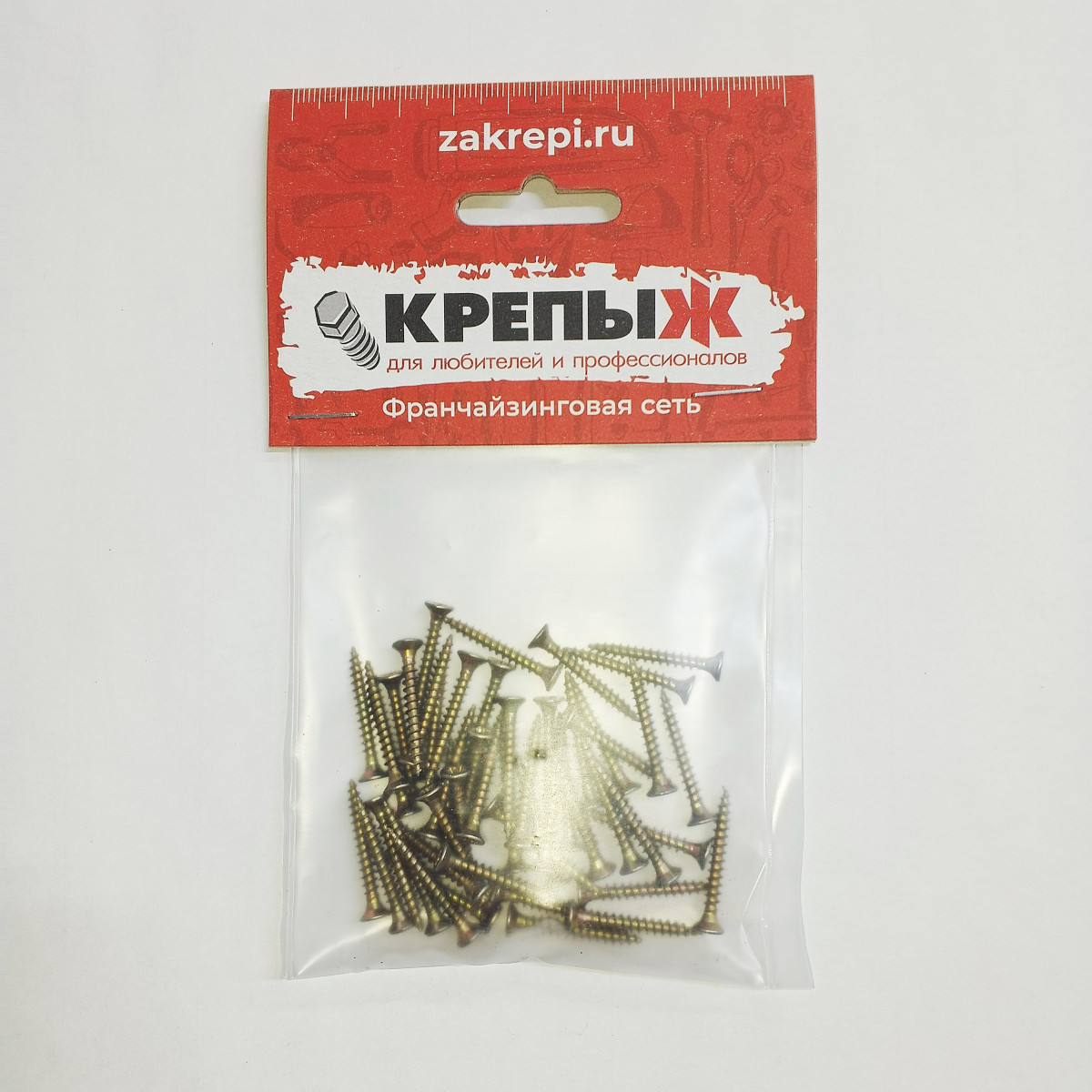 Шуруп 4*40 универсальный желтопассированный КРЕПЫЖ (50 шт)