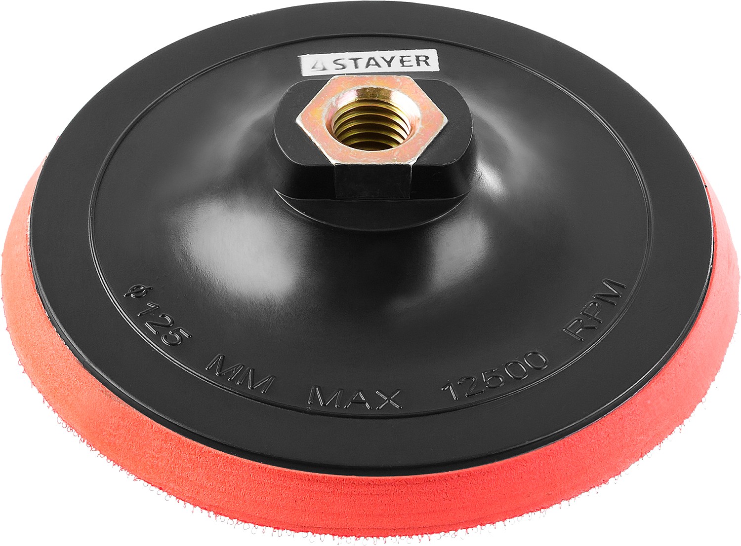 Тарелка опорная пластик STAYER MASTER полиуретановая вставка M14 125мм