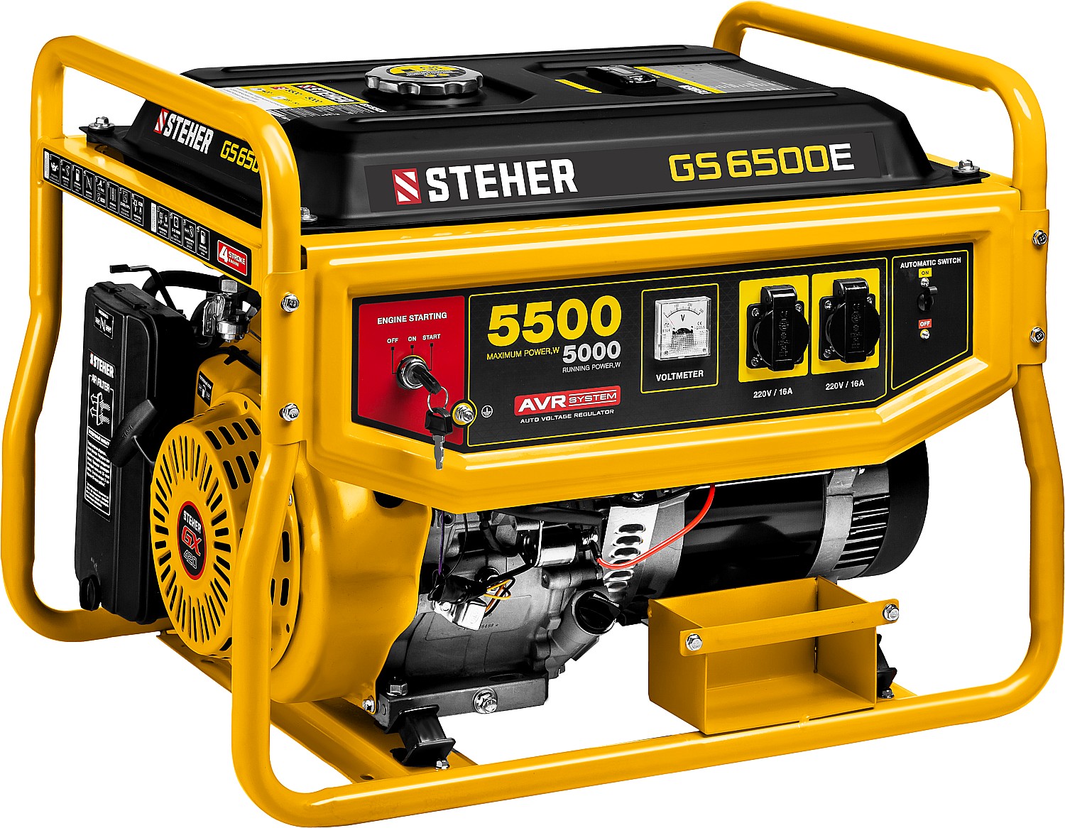 Бензиновый генератор с электростартером STEHER GS-6500E 5500Вт