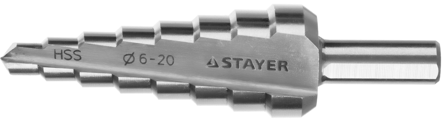 Сверло ступенчатое 6-20мм 8 ступеней STAYER