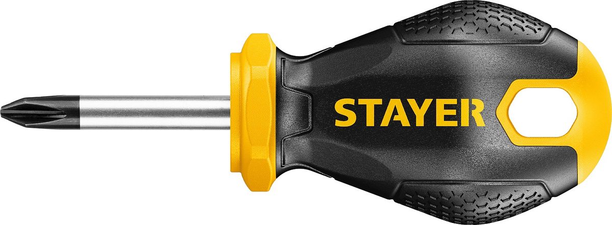 Отвертка стальная крестовая PH1 38мм STAYER HERCULES