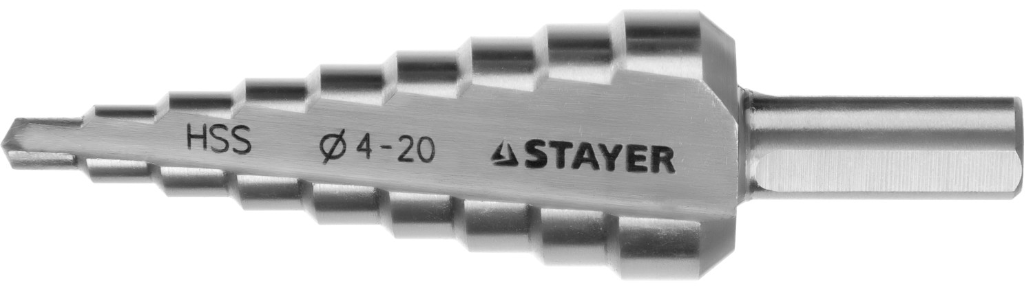 Сверло ступенчатое 4-20мм 9 ступеней STAYER