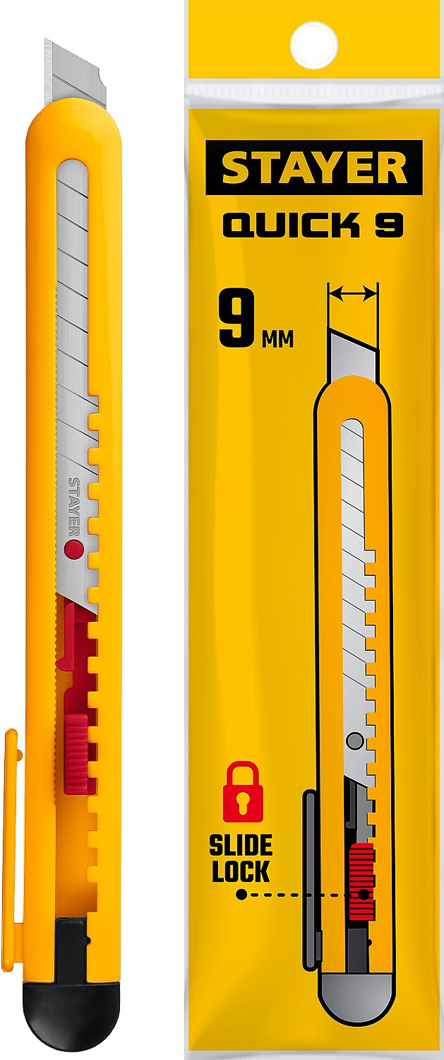 Нож ABS-пластик STAYER QUICK-9 9мм